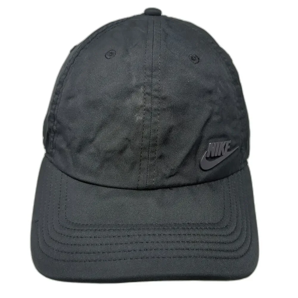 Nike Baseball Cap Black One Size Heritage86 Raised Logo Recycled Polyester Hat